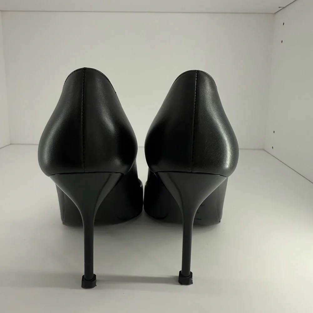 Alexander McQueen Black Heels with Silver Tips - Picture 3 of 4